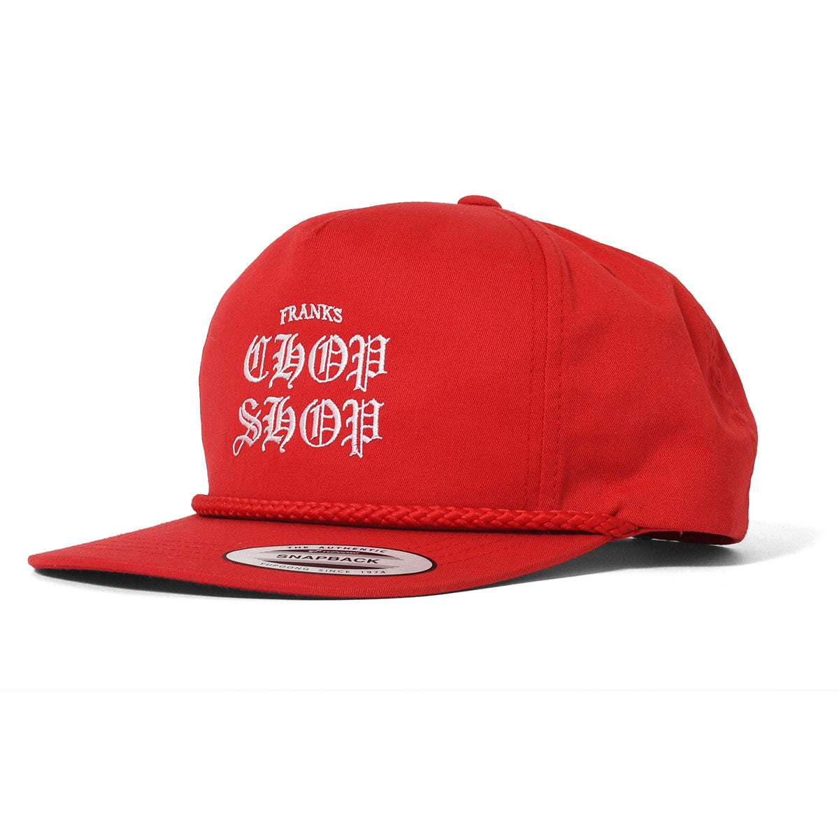 FRANK'S CHOP SHOP OLD ENGLISH LOGO TRUCK CAP (RED)